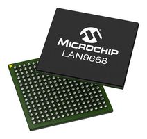 LAN9668/9MX - Ethernet Controller, 8 Port, 2.5 Gbps, IEEE 1588, 1.1 V, HSBGA, 256 Pins - MICROCHIP