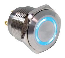 PV6F240SS-3R1 - Vandal Resistant Switch, PV6 Series, 16 mm, SPST-NO DM, Off-(On), Round Flat, Natural - E-SWITCH