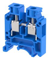 KUT10N / BLUE - DIN Rail Mount Terminal Block, Feed Thru, 2 Ways, 16 AWG, 6 AWG, 10 mm², Screw, 63 A - ELKAY