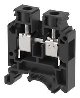 KUT10N / BLACK - DIN Rail Mount Terminal Block, Feed Thru, 2 Ways, 16 AWG, 6 AWG, 10 mm², Screw, 63 A - ELKAY