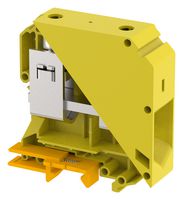 KUT95/ YELLOW - DIN Rail Mount Terminal Block, Feed Thru, 2 Ways, 2 AWG, 0000 AWG, 95 mm², Screw, 232 A - ELKAY