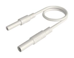 934046107 - Banana Test Lead, 4mm Banana Plug, Shrouded, 4mm Banana Socket, Shrouded, 3.3 ft, 1 m, White - HIRSCHMANN TEST AND MEASUREMENT