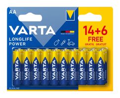 04906121492 - Battery, 1.5 V, AA, Alkaline, Raised Positive and Flat Negative, 14.5 mm - VARTA