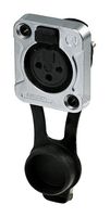 RRX3F-Z-000-1 - XLR Connector, 3 Contacts, Receptacle, Panel Mount, Tin Plated Contacts, Zinc Diecast Body - REAN