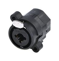 RCJ9FI-H - XLR Connector, R/A, 3 Contacts, Receptacle, Panel PCB Mount, Silver Plated Contacts - REAN