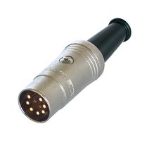 NYS323G - DIN Audio / Video Connector, 7 Contacts, Plug, Cable Mount, Solder, Gold Plated Contacts - REAN