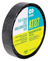 AT87 BLACK 10M X 19MM - Self-Amalgamating Tape, PIB (Polyisobutylene), Black, 19.05 mm x 10 m - ADVANCE TAPES