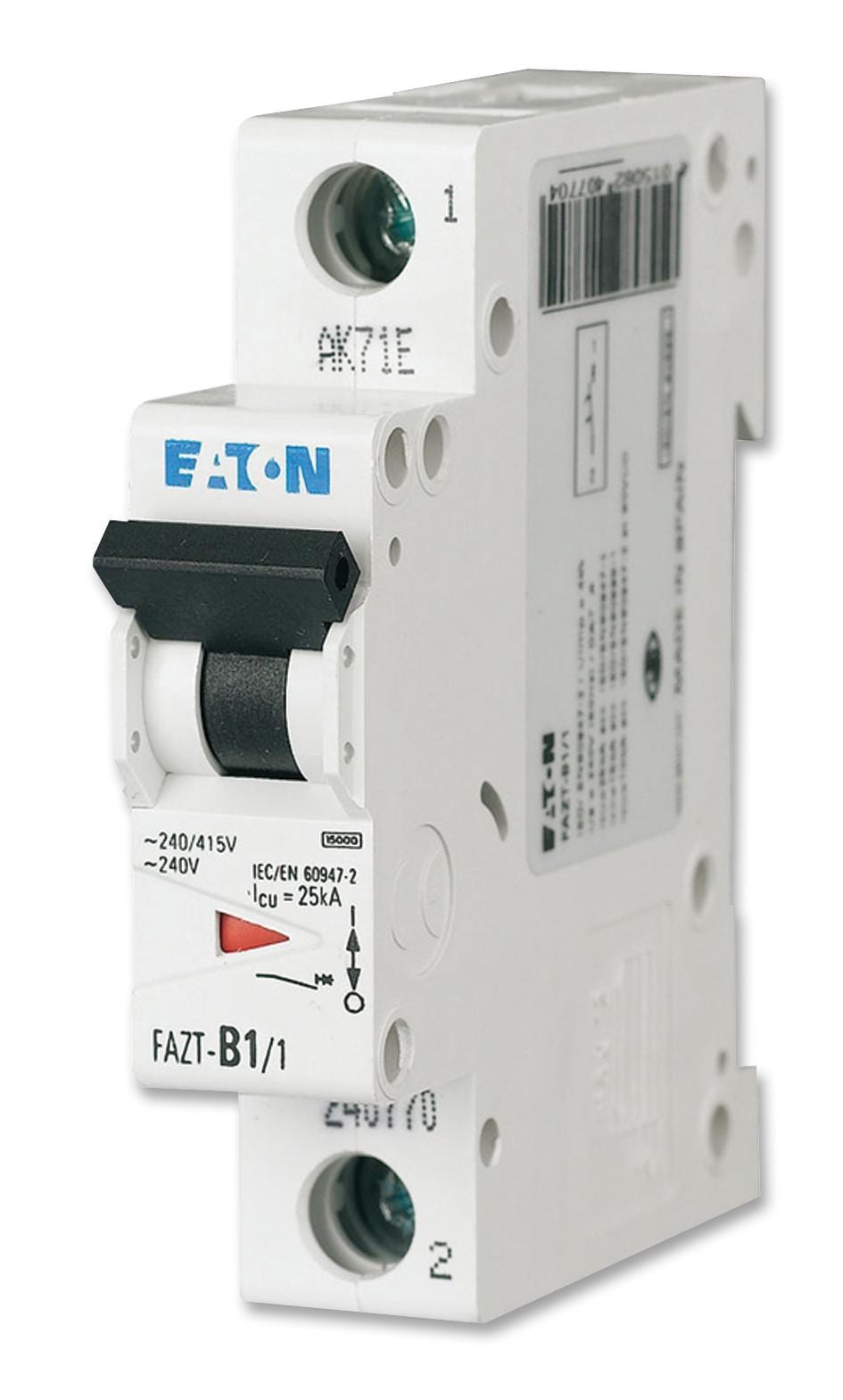 EATON MOELLER Thermal Magnetic FAZ6-C4/1 CIRCUIT BREAKER, 1 POLE, C TYP, 4A EATON MOELLER 2290044 FAZ6-C4/1