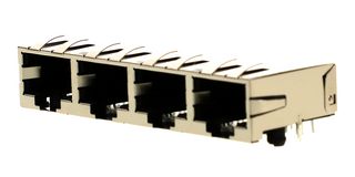 44560-0014 RJ45 Conn, R/A Jack, 8P8C, 4GANG, Th Molex