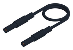 934176100 Test Lead, 4mm Banana Plug, Black, 2m Hirschmann Test And Measurement