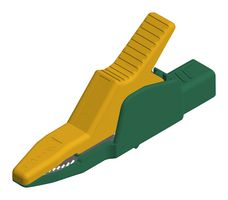972405188 Crocodile Clip, 30mm, Green/Yellow, 32A Hirschmann Test And Measurement