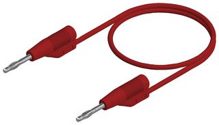 938110101 TEST LEAD, 2MM BANANA PLUG, RED, 100MM HIRSCHMANN TEST AND MEASUREMENT