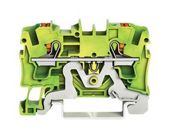 2204-1207 Terminal Block, DINRAIL, 2WAYS, 10AWG Wago