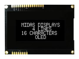 MDOB41605AV-EWM Oled Alphanumeric Display, 16 X 4, Cob Midas