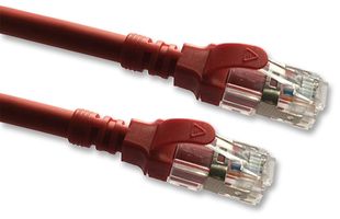 2996AS-0.5R Patch Lead, CAT6A, Red, 0.5m VIDEK