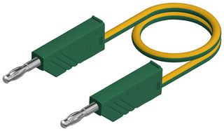 934507188 Test Lead, 4mm Banana Plug, Green/Yellow Hirschmann Test And Measurement