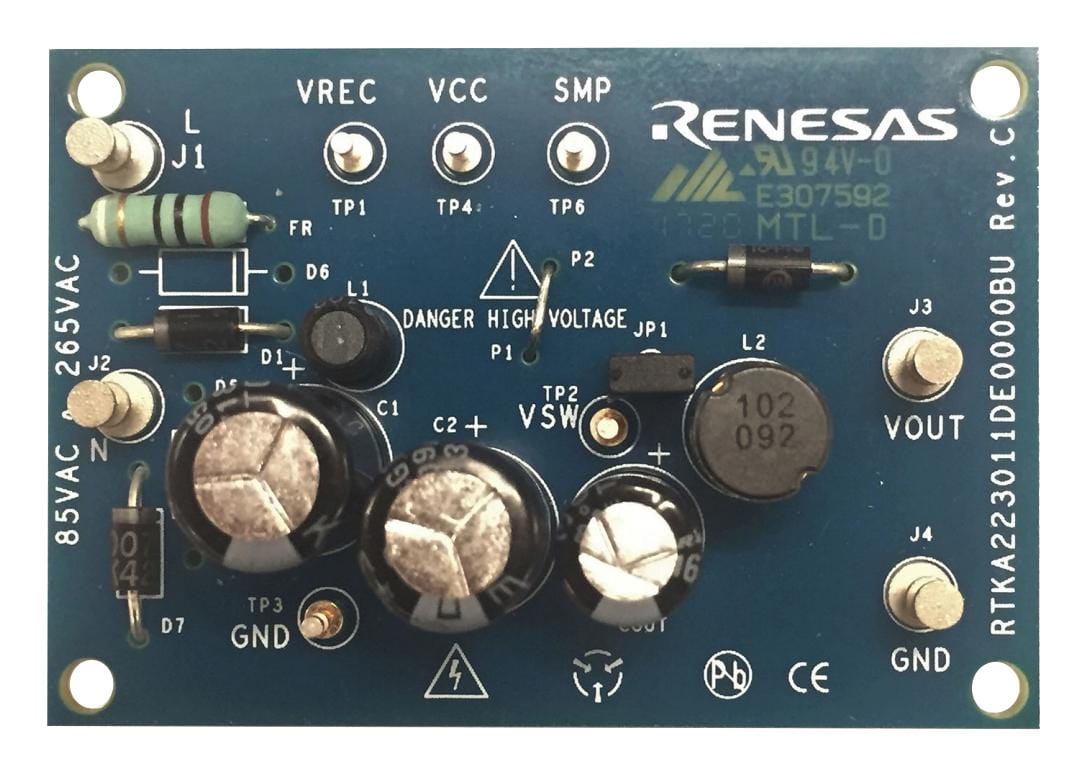 RENESAS Power Management - AC / DC RTKA223011DE0000BU EVALUATION BOARD, BUCK REGULATOR RENESAS 3773114 RTKA223011DE0000BU