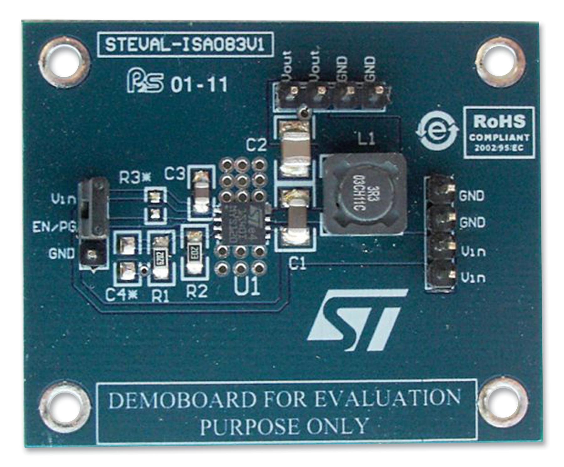 STMICROELECTRONICS Power Management - DC / DC STEVAL-ISA083V1 STEP DOWN CONV, DEV BOARD STMICROELECTRONICS 2308942 STEVAL-ISA083V1