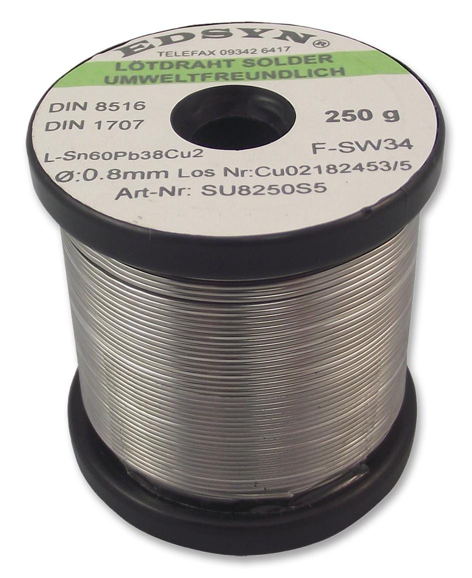 EDSYN Wire SU8250-S5 SOLDER WIRE, FSW34, 0.8MM, 250G EDSYN 3236870 SU8250-S5