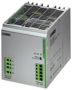 PHOENIX CONTACT DIN Rail Mount TRIO-PS/3AC/24DC/20 PSU, DIN RAIL, 24V, 20A PHOENIX CONTACT 2068493 TRIO-PS/3AC/24DC/20