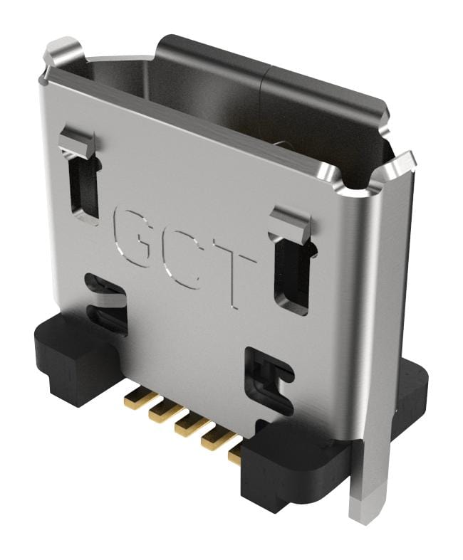 GCT (GLOBAL CONNECTOR TECHNOLOGY) USB Connectors USB3140-30-0070-1-C MICRO USB CONN, 2.0 TYPE B RCPT, 5P, SMT GCT (GLOBAL CONNECTOR TECHNOLOGY) 3873315 USB3140-30-0070-1-C