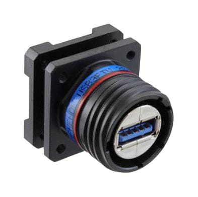 AMPHENOL SOCAPEX USB Sealed Connectors USB3FTV2SAZNF459 USB CONN, 3.0 TYP A SQ FLANGE RCPT, 9POS AMPHENOL SOCAPEX 3798606 USB3FTV2SAZNF459