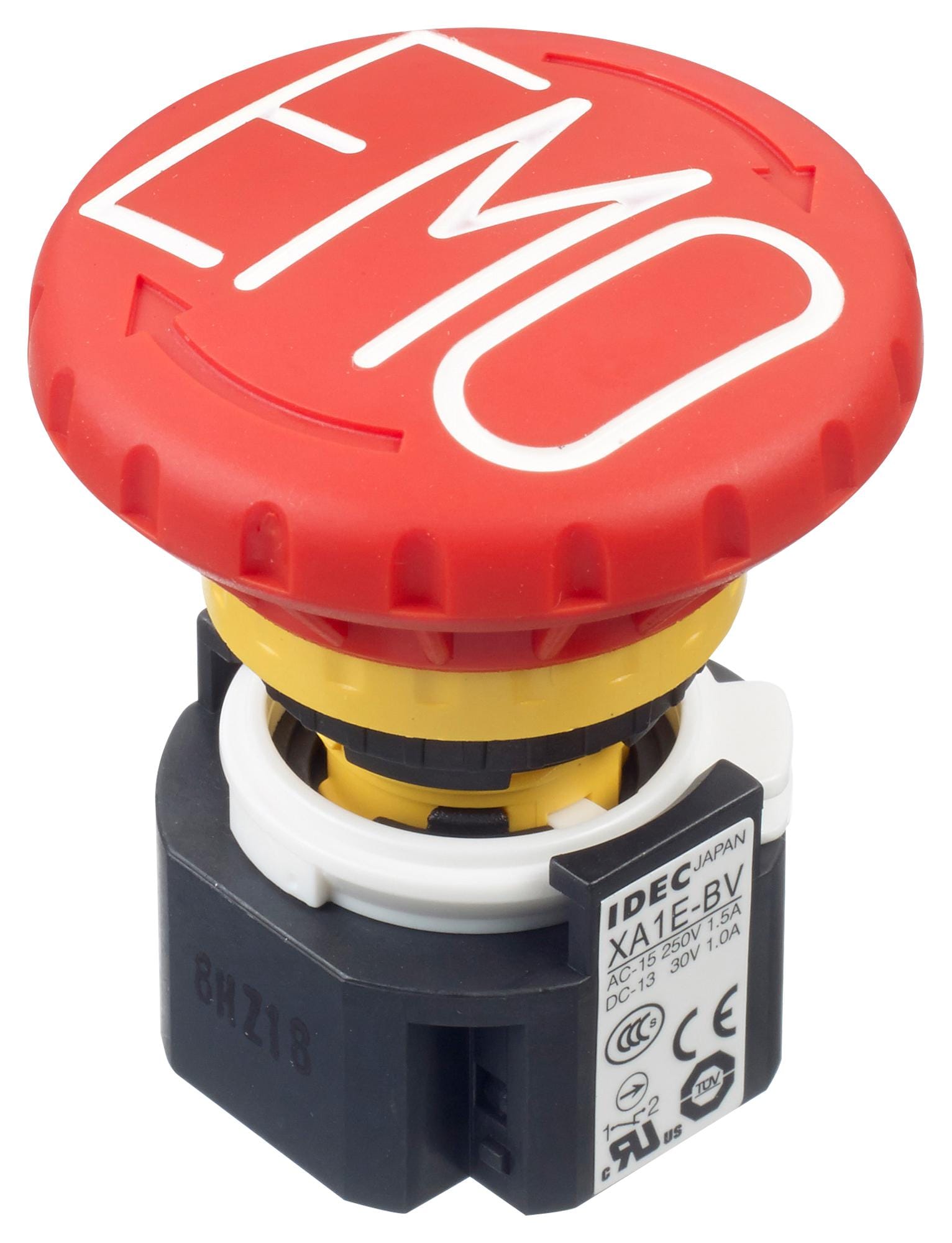 IDEC Emergency Stop XA1E-BV403RH-EMO E-STOP PB SW, 3PST-NC, 3A, 250V, QC IDEC 2833819 XA1E-BV403RH-EMO