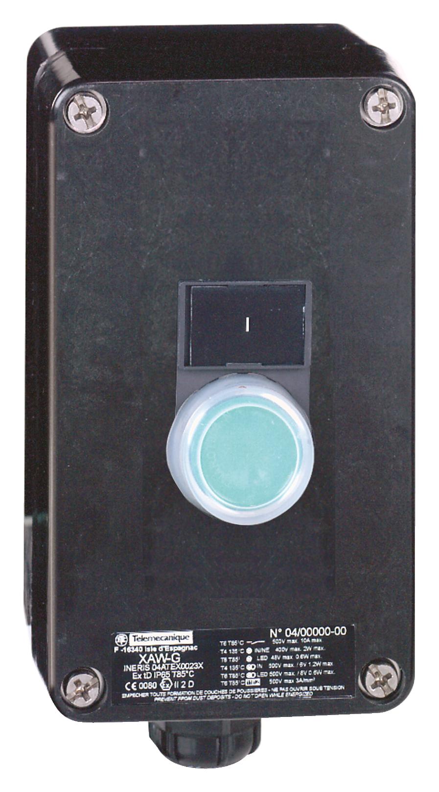 SCHNEIDER ELECTRIC Control Station XAWG100EX CONTROL STATION SWITCH, SPST-NO SCHNEIDER ELECTRIC 3111782 XAWG100EX