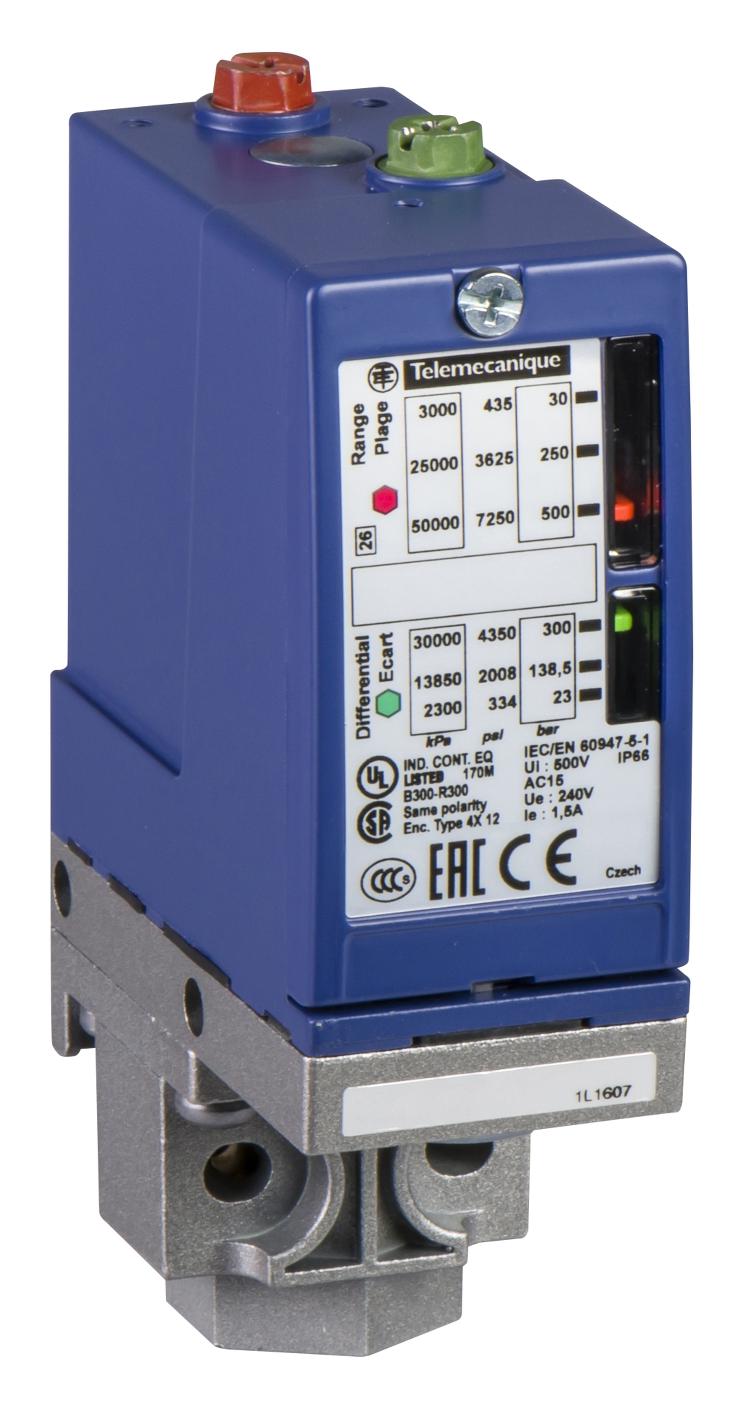 TELEMECANIQUE SENSORS Switches XMLB160D2S12 PRESSURE SWITCH, SPST-CO, 160BAR, PANEL TELEMECANIQUE SENSORS 3131095 XMLB160D2S12