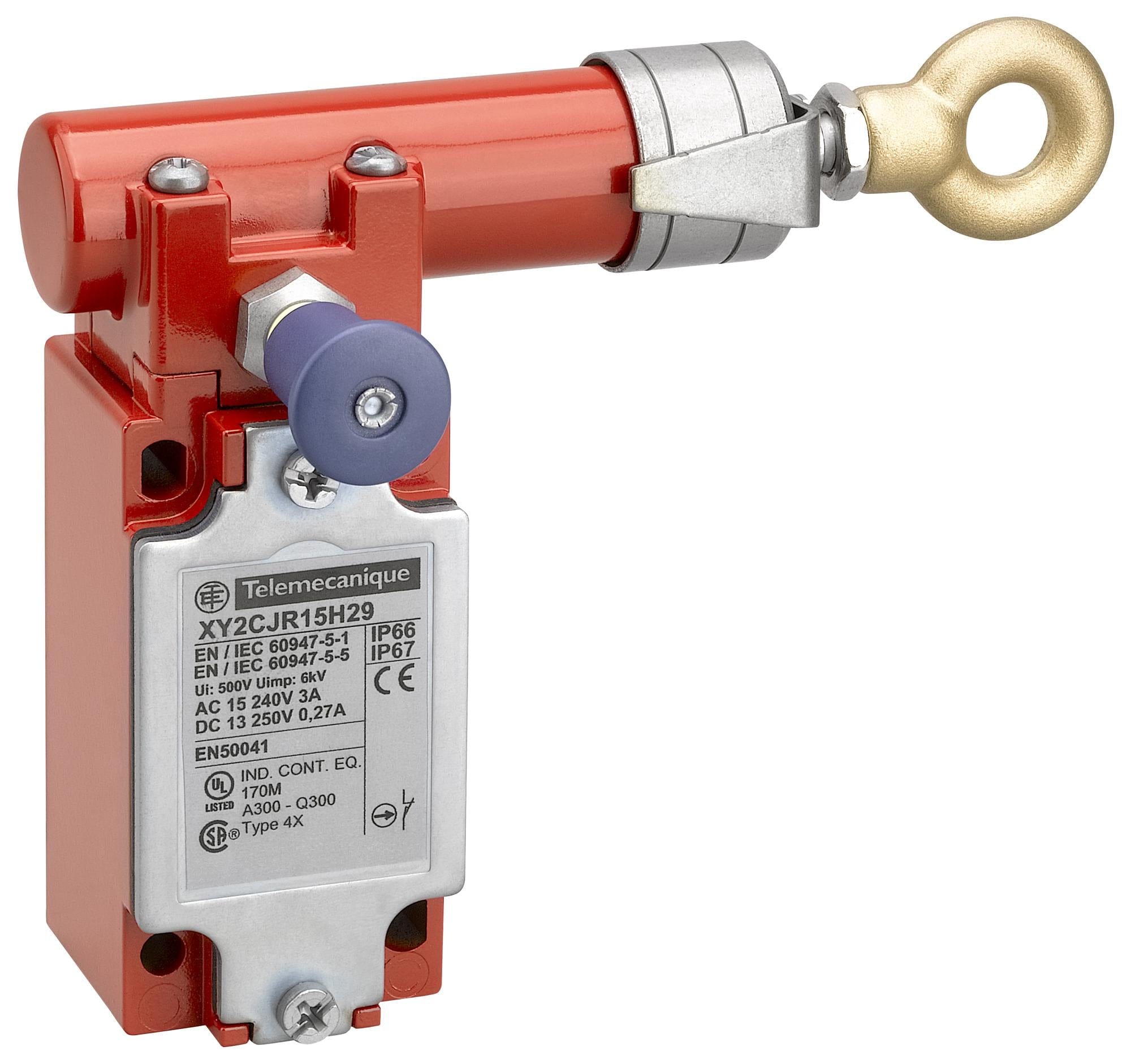 SCHNEIDER ELECTRIC Grabwire XY2CJR19H7 GRABWIRE SWITCH, DPST-NC/SPST-NO, 240V SCHNEIDER ELECTRIC 3111857 XY2CJR19H7